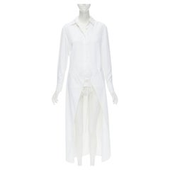 ROSETTA GETTY white viscose  long sleeve high low train hem shirt top US2 XS
