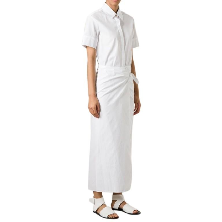 Rosetta Getty White Wrap Shirt Dress

- short sleeve - button up front - wrap around with tie at the waist 

Please note, these items are pre-owned and may show signs of being stored even when unworn and unused. This is reflected within the