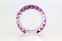 Rosetta Pink Ombre Sapphire 18 Carat White Gold Eternity Band Ring