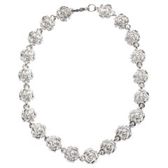 Rosette Chain Necklace ' 24k Yellow Gold, Rose Gold & Silver'