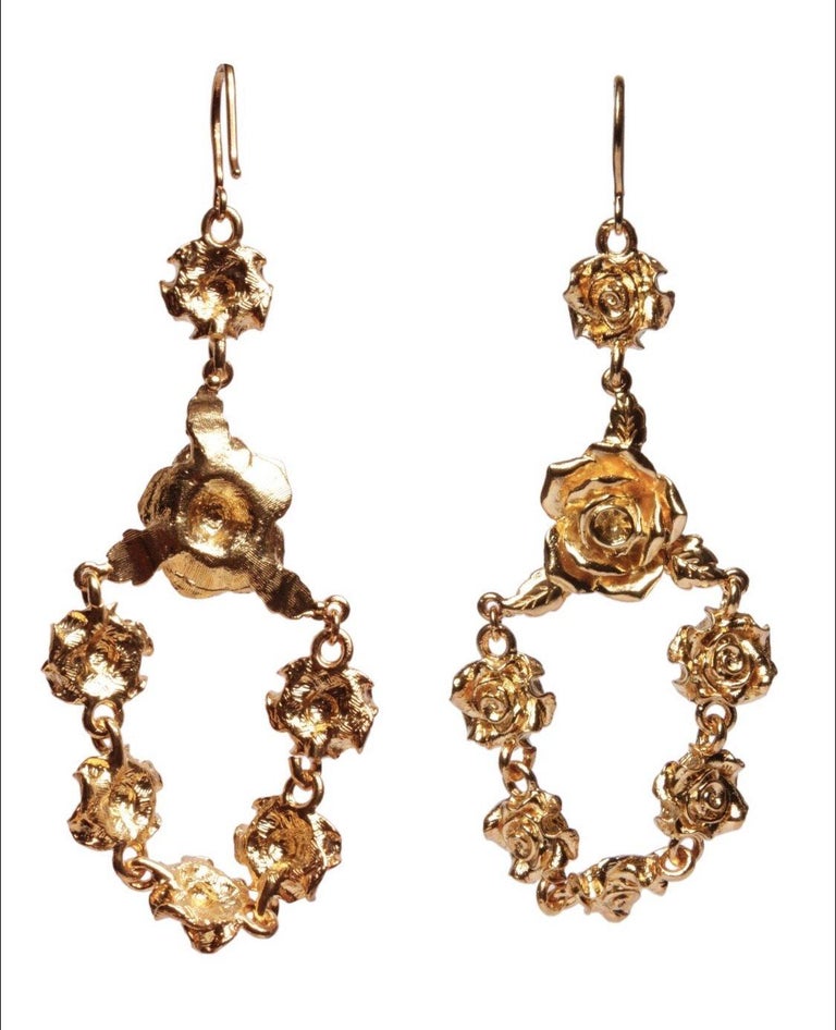 Rosette Chandelier Earrings For Sale at 1stDibs