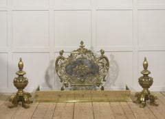 Rosette Mounted Polished Brass Fire Fender