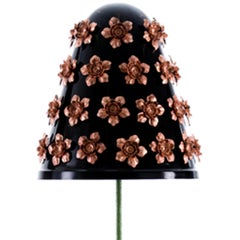 Modern Copper Rosette & Steel Tripod Standing Floor Lamp
