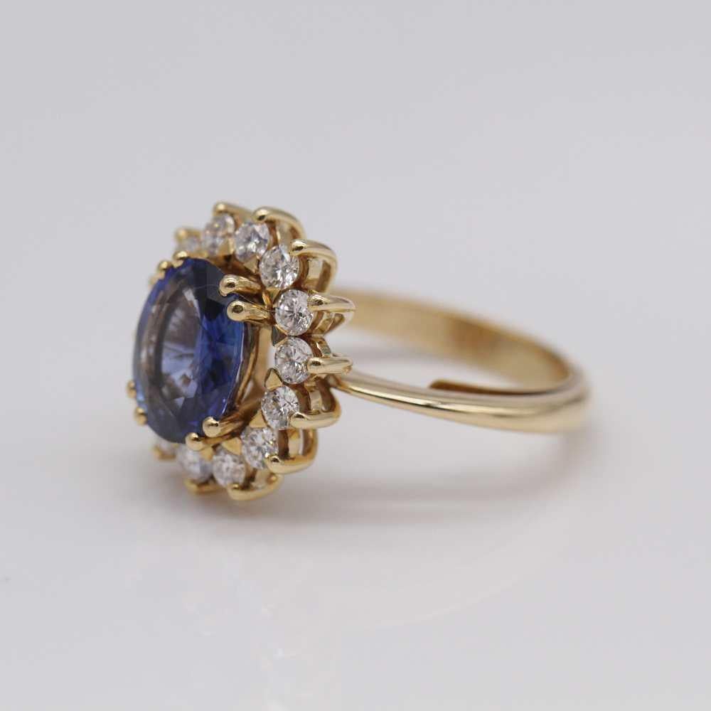 Anello Rosetta con zaffiro e diamante In condizioni Nuovo in vendita a Barcelona, CT