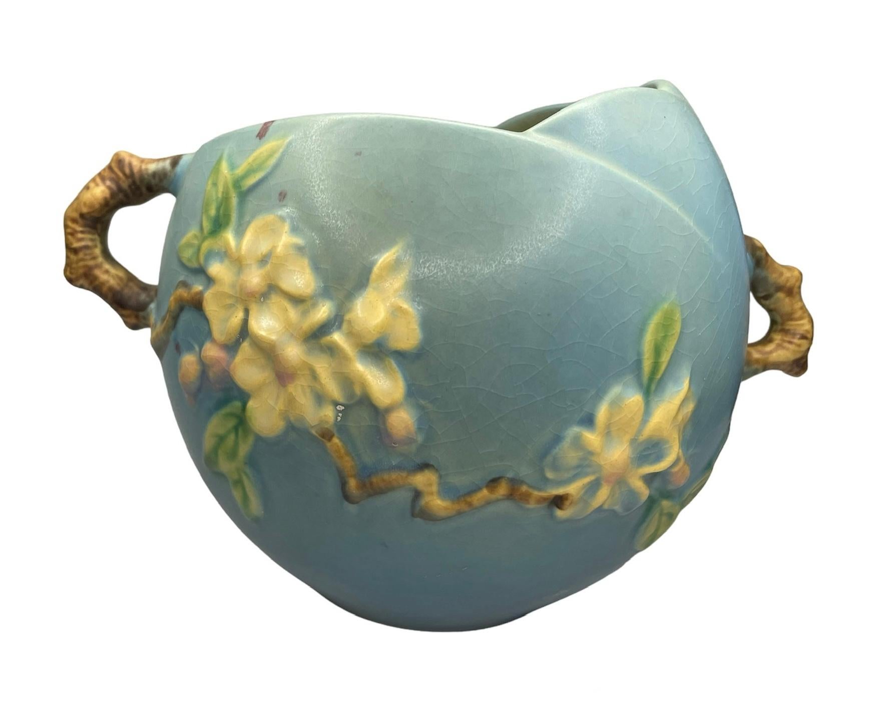 Molded Roseville Art Pottery Apple Blossom Pattern Bowl