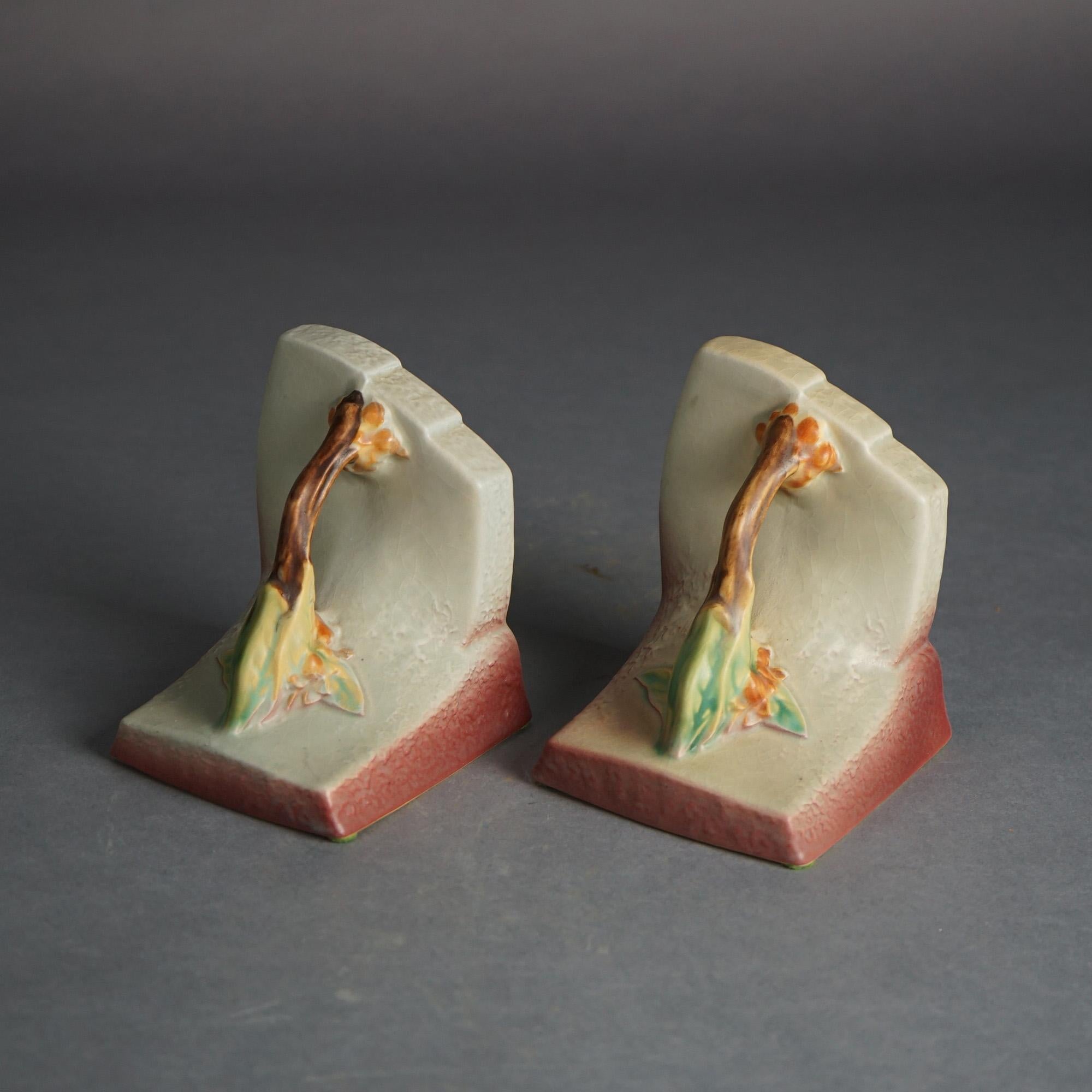 Roseville Art Pottery Bookends With Bittersweet Pattern C1951

Measures - 5.25