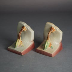 Roseville Art Pottery Bookends With Bittersweet Pattern C1951