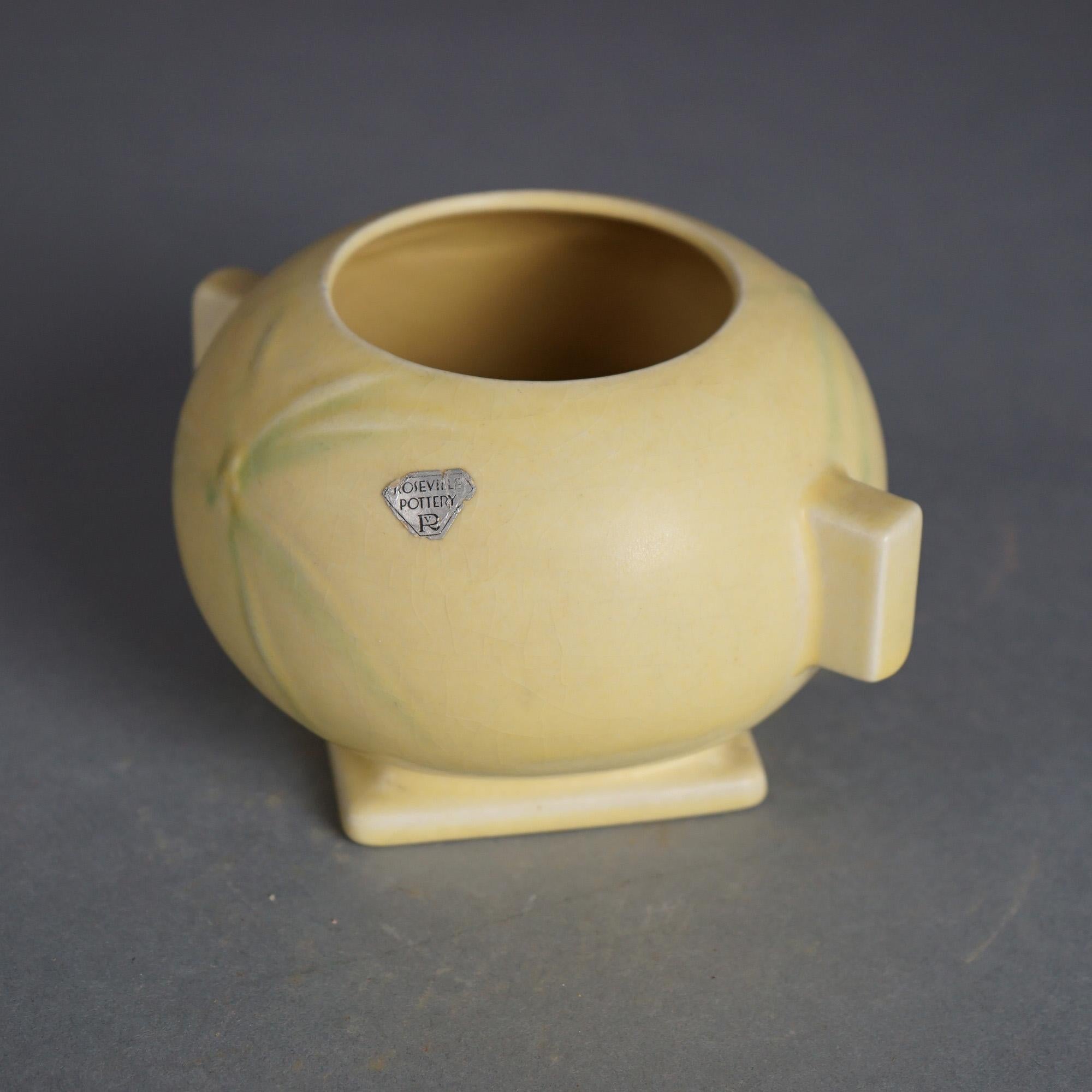 Roseville Art Pottery Bowl With Dawn Pattern C1937 In Good Condition In Big Flats, NY