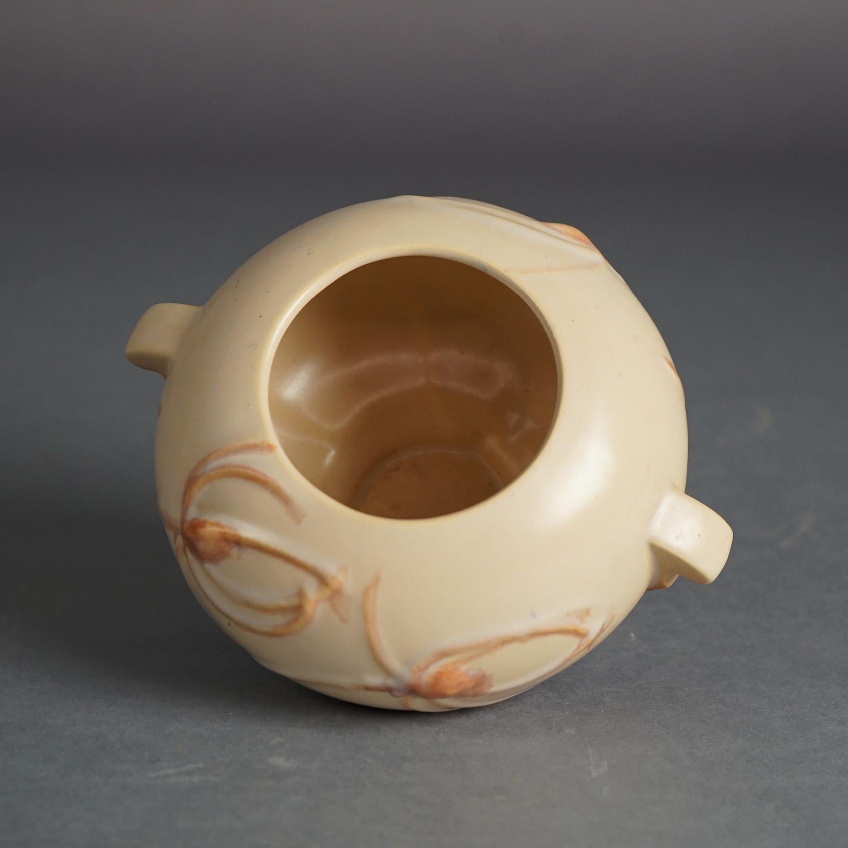 Arts and Crafts Roseville Art Pottery Bowl With Teasel Pattern C1936