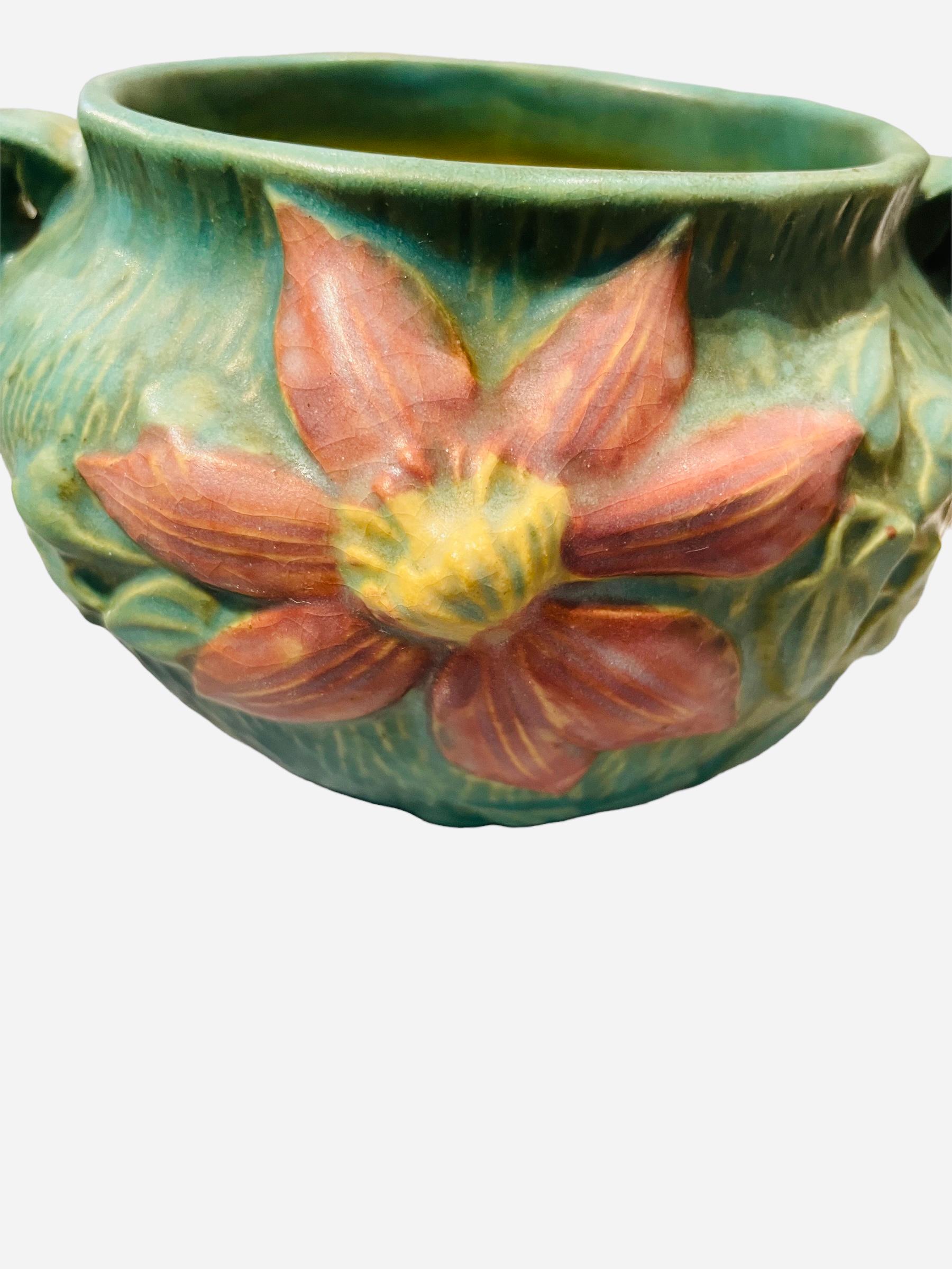 American Roseville Art Pottery Clematis Pattern Bowl