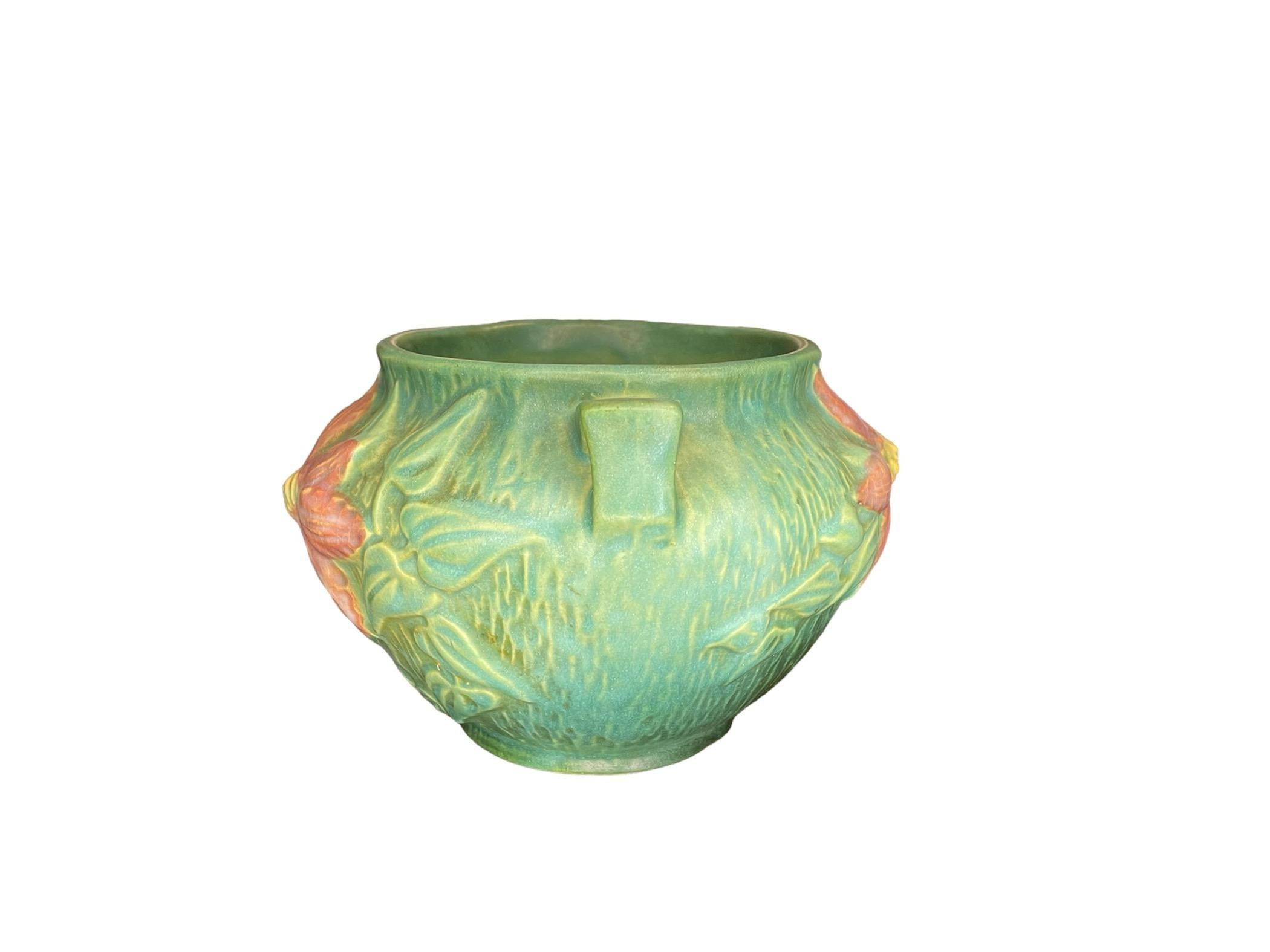 Molded Roseville Art Pottery Clematis Pattern Bowl