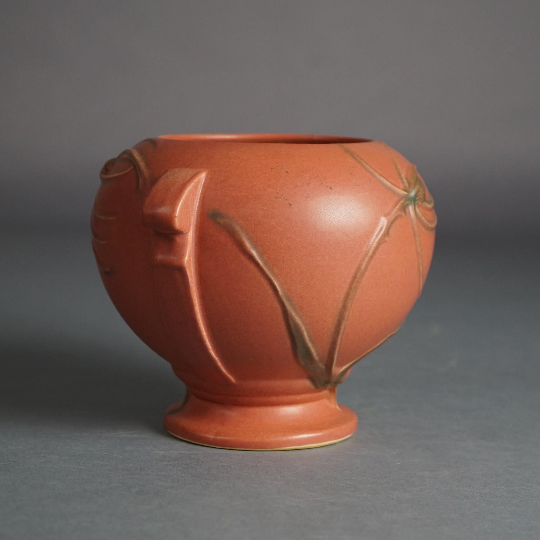 Roseville Art Pottery Double Handled Vase with Teasel Pattern C1937 2