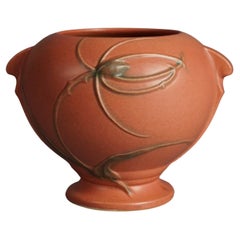 Roseville Art Pottery Double Handled Vase with Teasel Pattern C1937