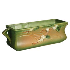 Roseville Art Pottery Green Planter With Snowberry Pattern C1947
