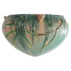 Used Roseville Art Pottery Hanging Planter, Moss Pattern, C1936