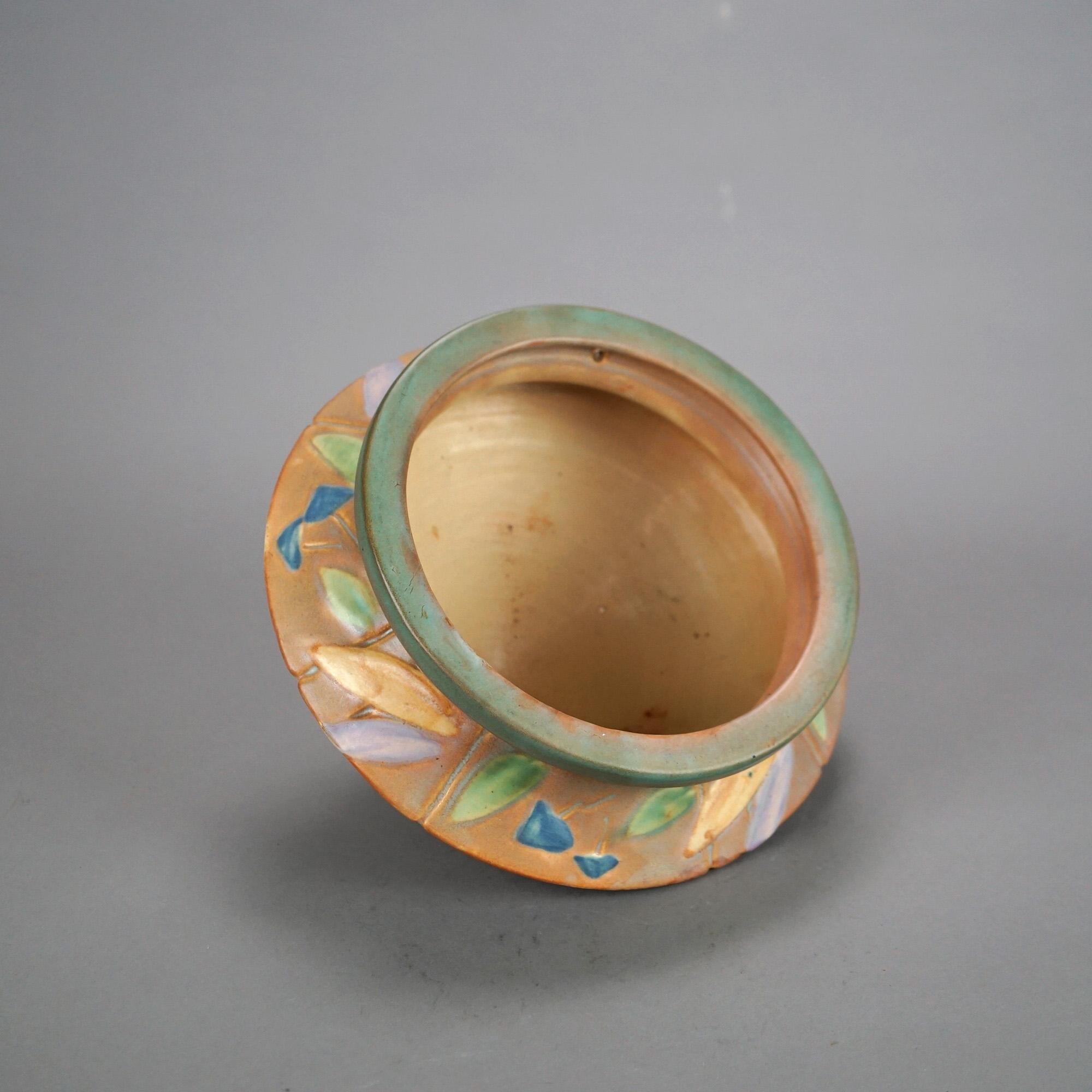 Roseville Art Pottery Hanging Planter with Futura Pattern C1930 3