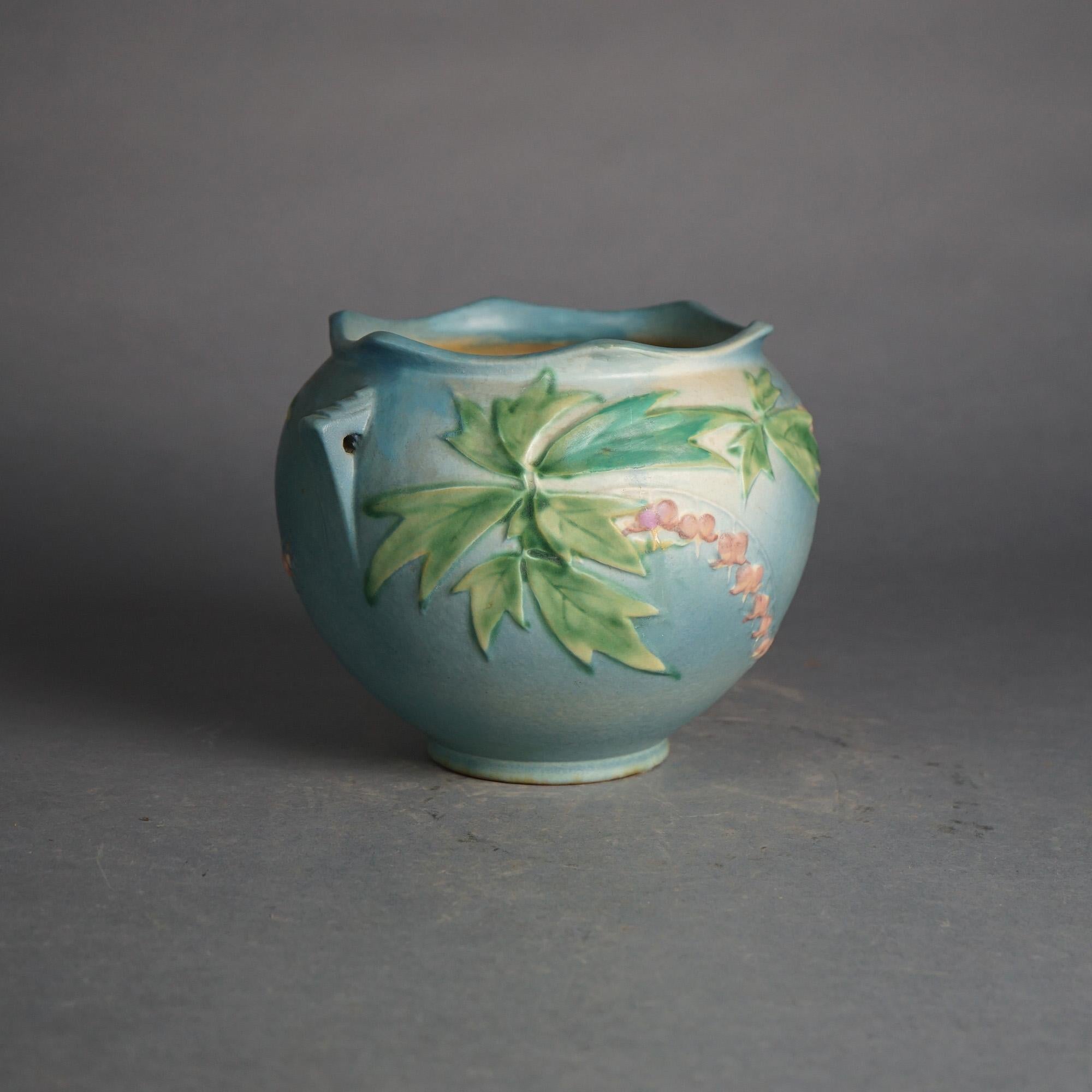 Arts and Crafts Roseville Art Pottery Jardiniere, Bleeding Heart, Signed, C1940