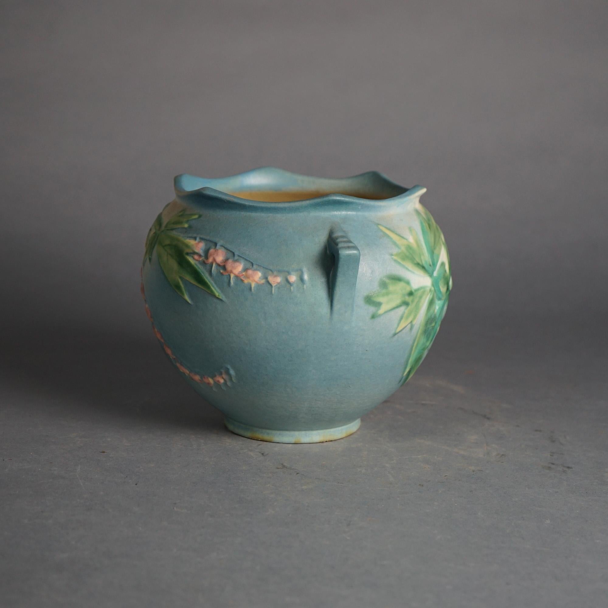 American Roseville Art Pottery Jardiniere, Bleeding Heart, Signed, C1940