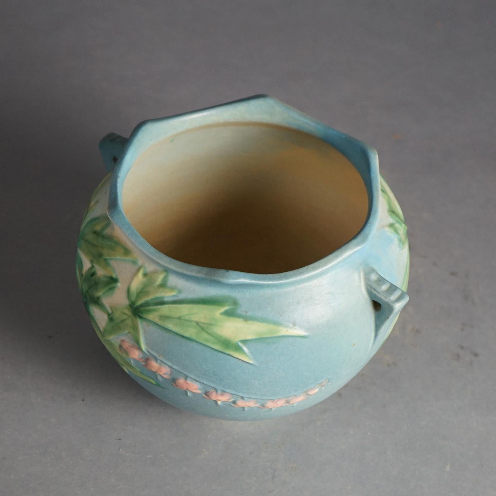 Roseville Art Pottery Jardiniere, Bleeding Heart, Signed, C1940 1