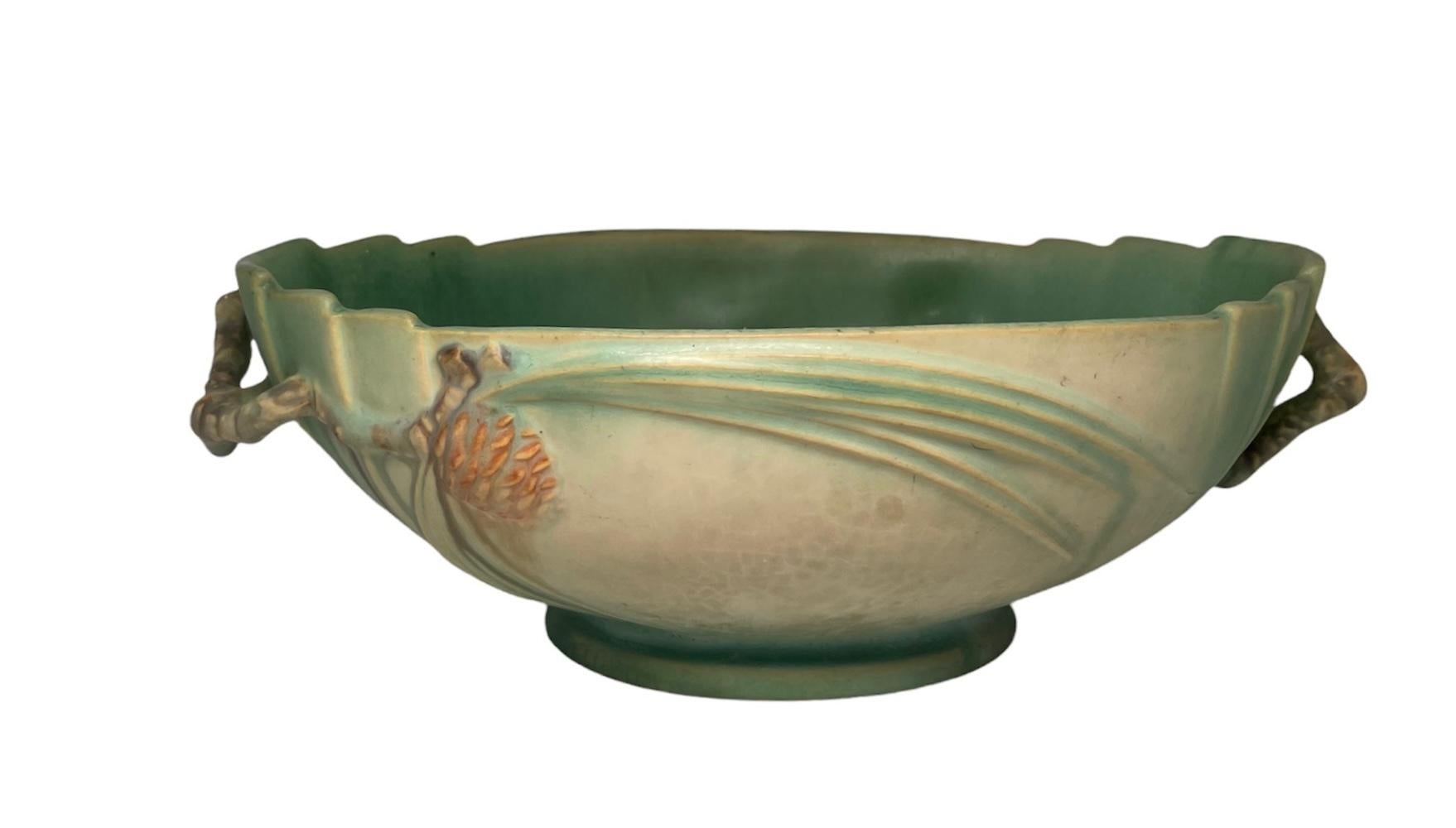 Molded Roseville Art Pottery Pine Cone Pattern Bowl