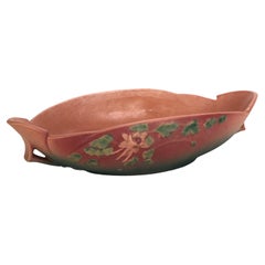 Roseville Art Pottery Pink Console Bowl with Columbine Pattern Mid 20thC