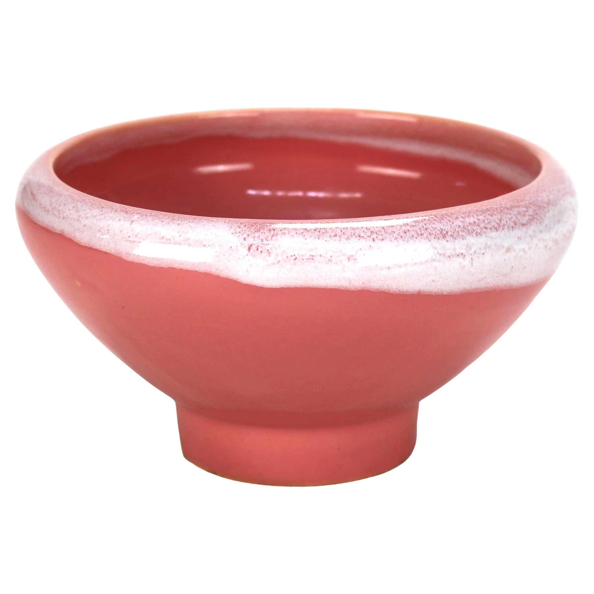 Roseville Art Pottery Vaso di Pasadena smaltato di rosa della metà del XX secolo