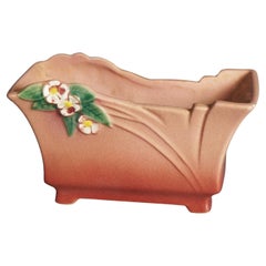 Roseville Art Pottery Pink Planter With Mock Orange Pattern C1950