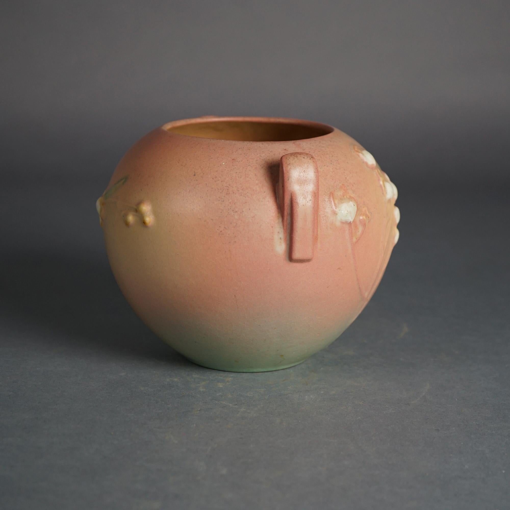 Roseville Art Pottery Pink Vase with Ixia Pattern C1937 1