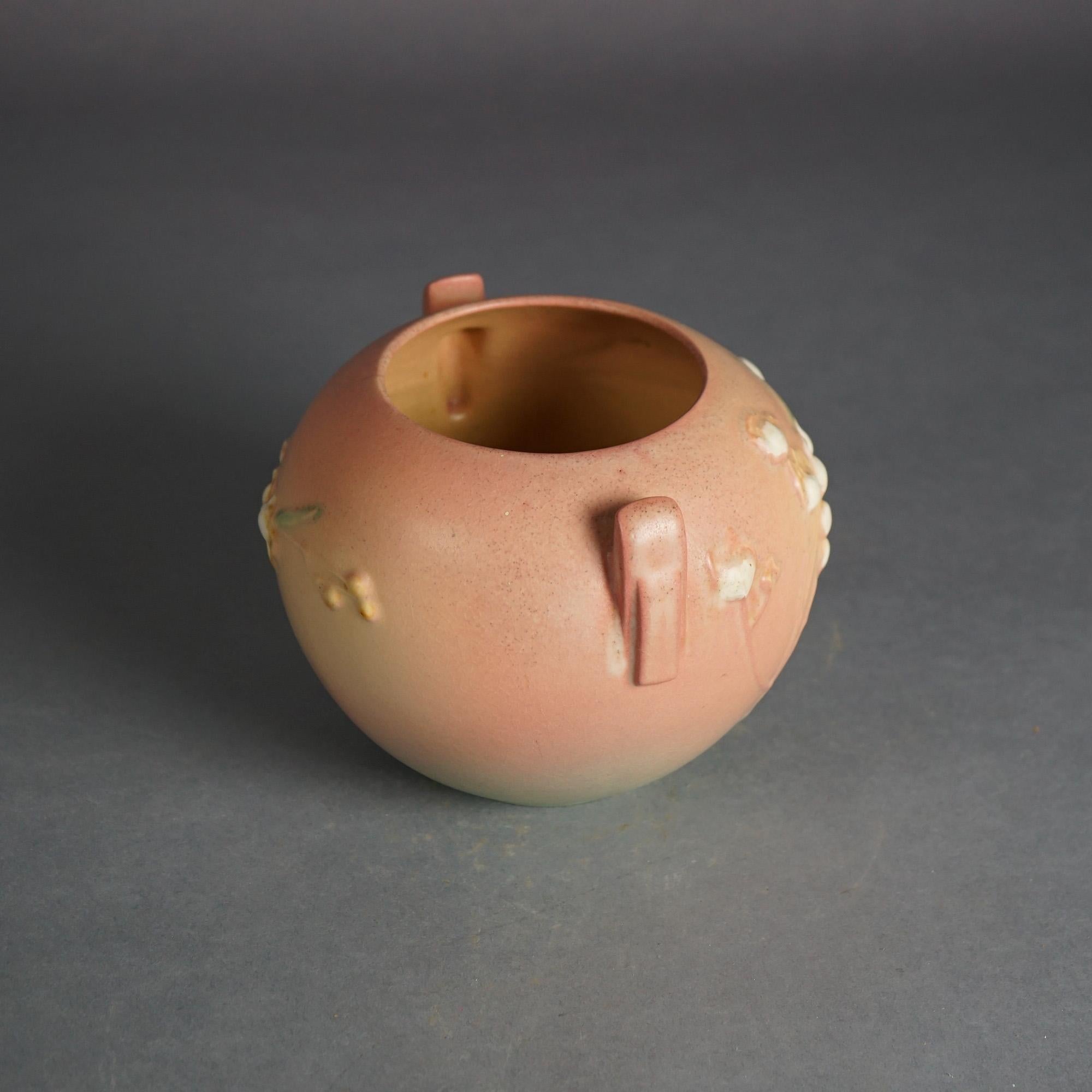 Roseville Art Pottery Pink Vase with Ixia Pattern C1937 2