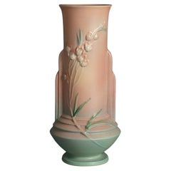 Roseville Art Pottery Pink Vase with Ixia Pattern C1937