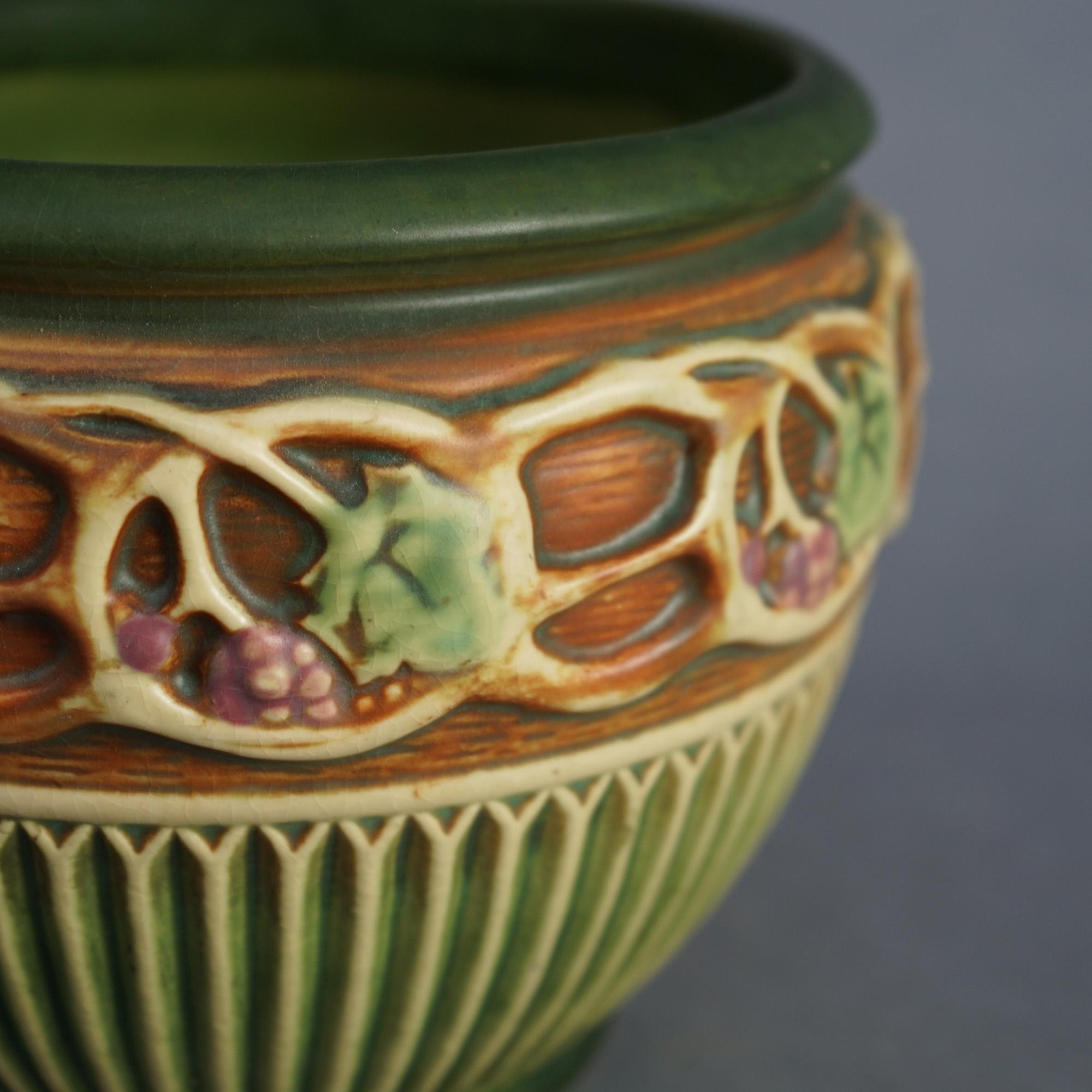 Arts and Crafts Roseville Art Pottery Planter with Normandy Pattern Mid 20thC