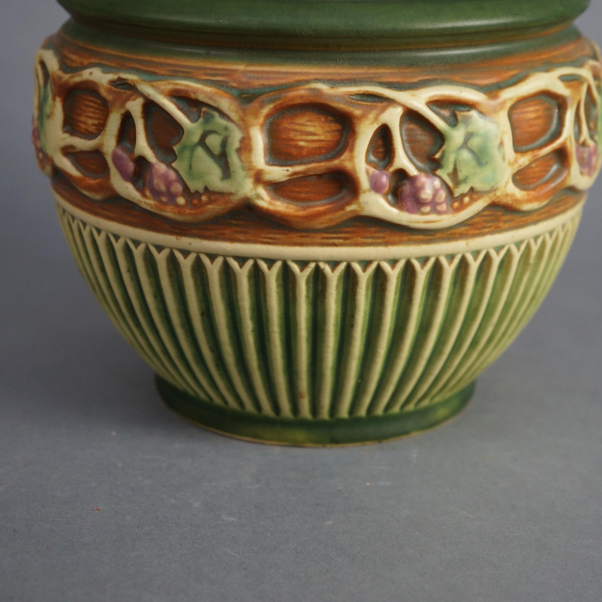 Roseville Art Pottery Planter with Normandy Pattern Mid 20thC In Good Condition In Big Flats, NY