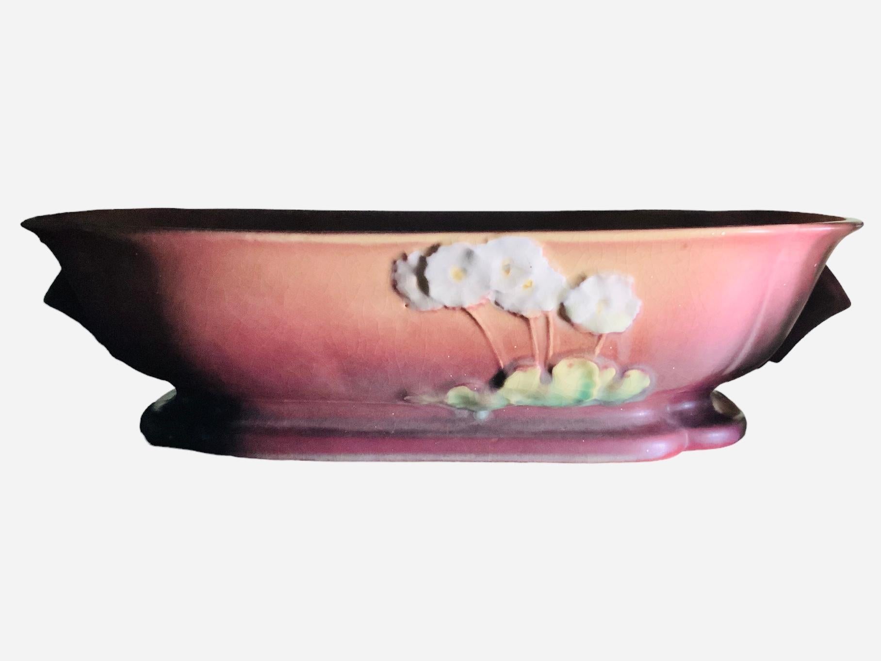 20th Century Roseville Art Pottery Primrose Flower Pattern Vase