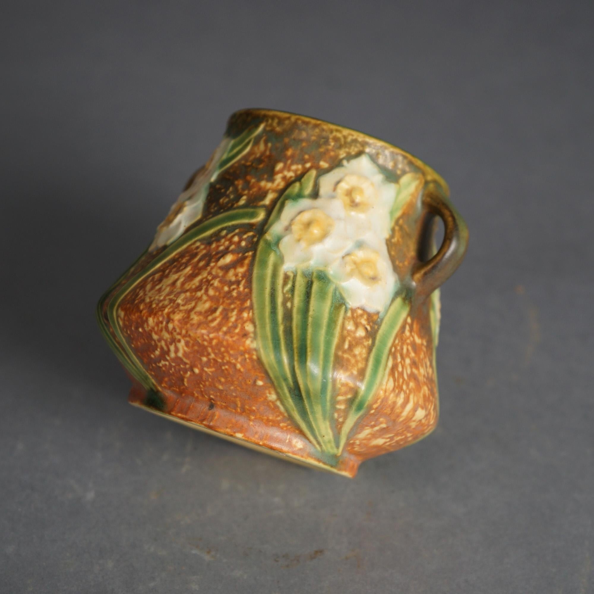 Roseville Art Pottery Vase With Jonquil Pattern 1930 2