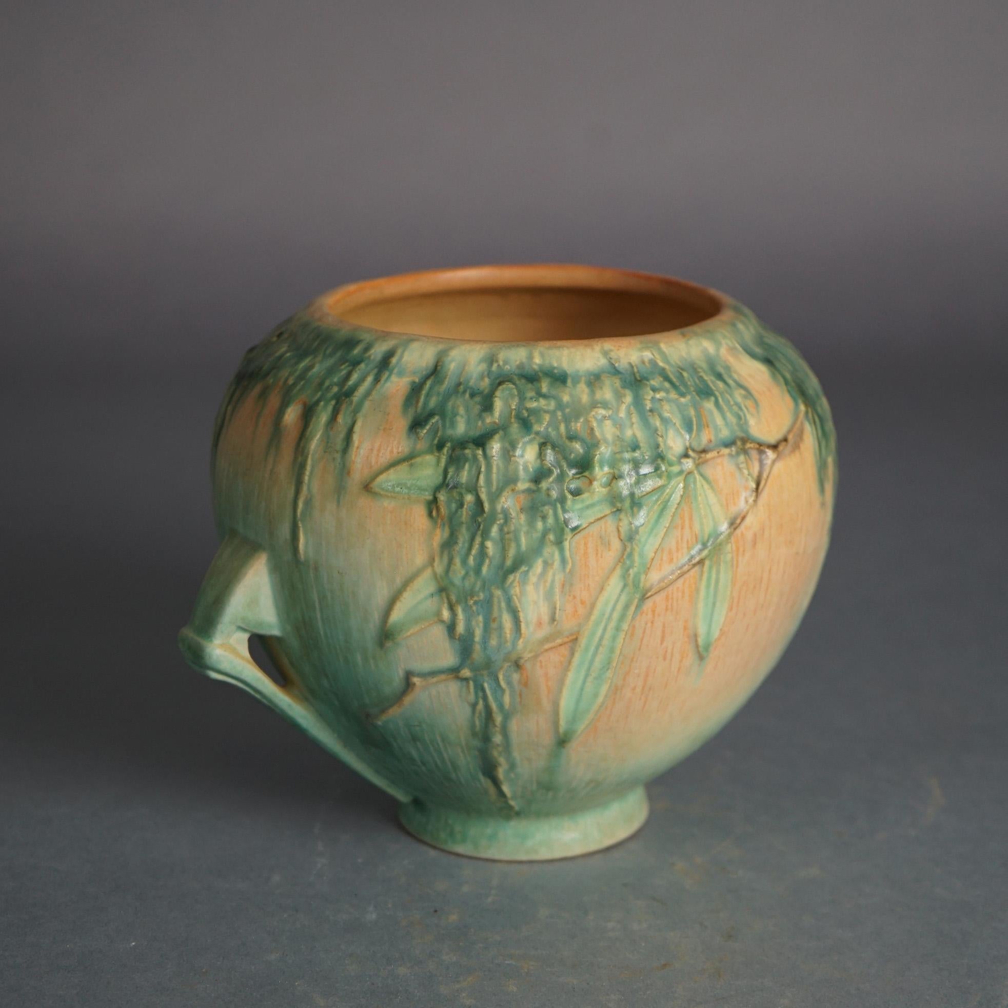 20th Century Roseville Art Pottery Vase With Moss Pattern C1936