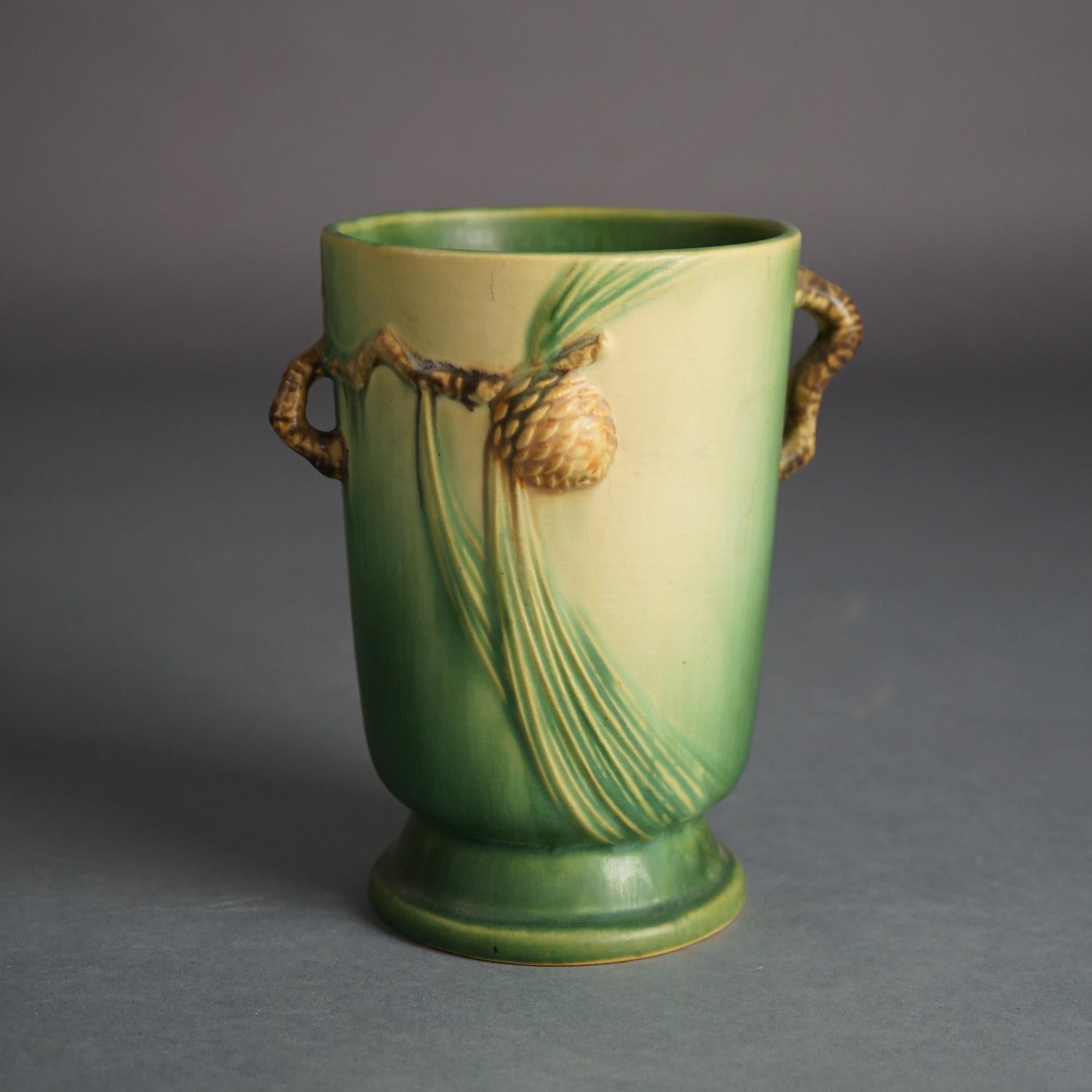 Arts and Crafts Roseville Art Pottery Vase With Pinecone Pattern C1935