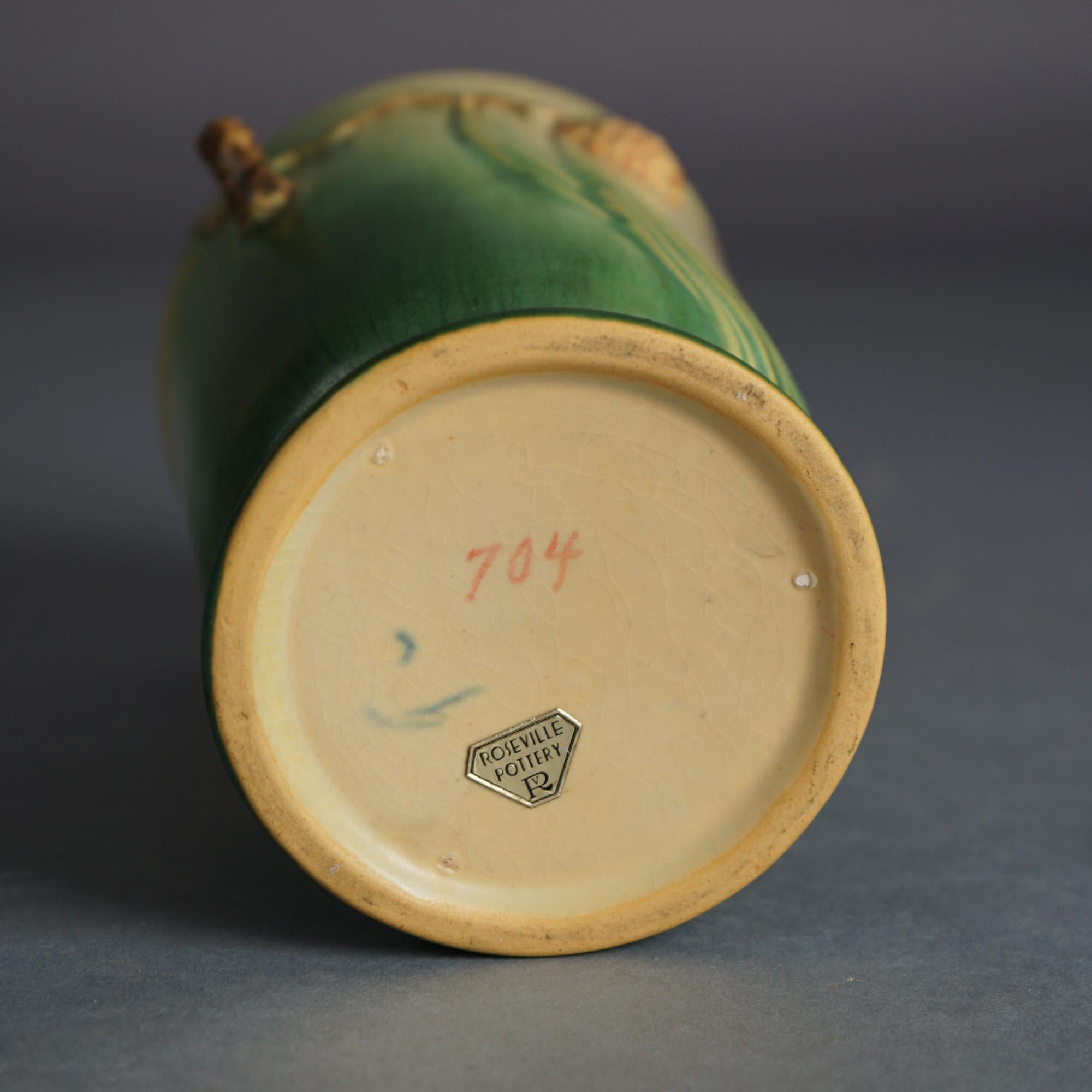 Roseville Art Pottery Vase With Pinecone Pattern C1935 In Good Condition In Big Flats, NY
