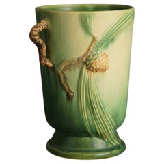 Roseville Art Pottery Vase With Pinecone Pattern C1935