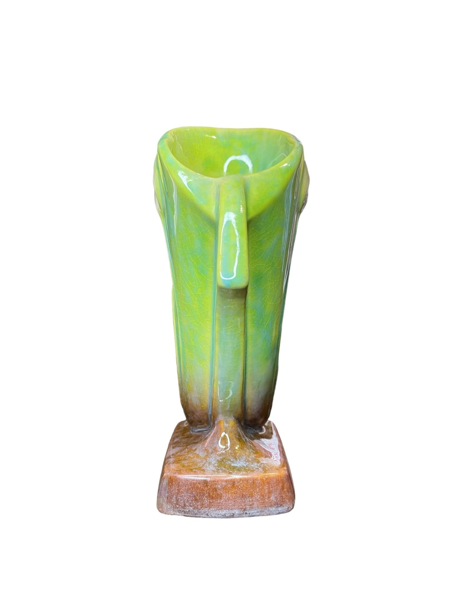 Repoussé Roseville Art Pottery Wincraft Tulip Flower Vase