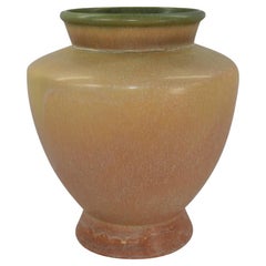 Roseville Artcraft Tan 1933 Vintage Arts and Crafts Pottery Ceramic Vase 446-12