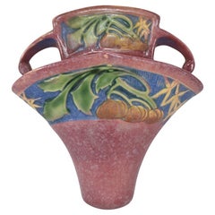 Roseville Baneda Pink 1932 Vintage Art Deco Pottery Ceramic Wall Pocket 1269-8