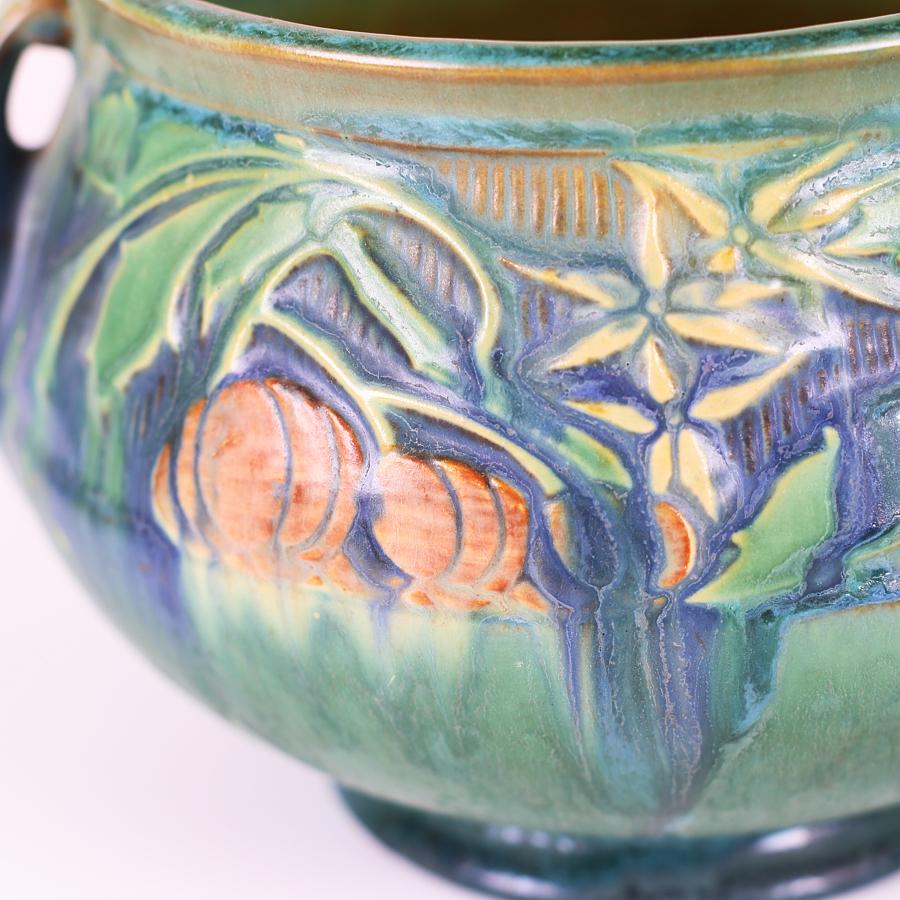 Art Deco Roseville Double Handle Baneda 626-7 American Art Pottery Jardiniere Pot 1932