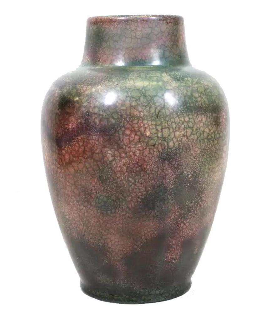 Art Nouveau Roseville for Tiffany, Arts & Crafts Chinese-Form Ceramic Vase, ca. 1900 For Sale