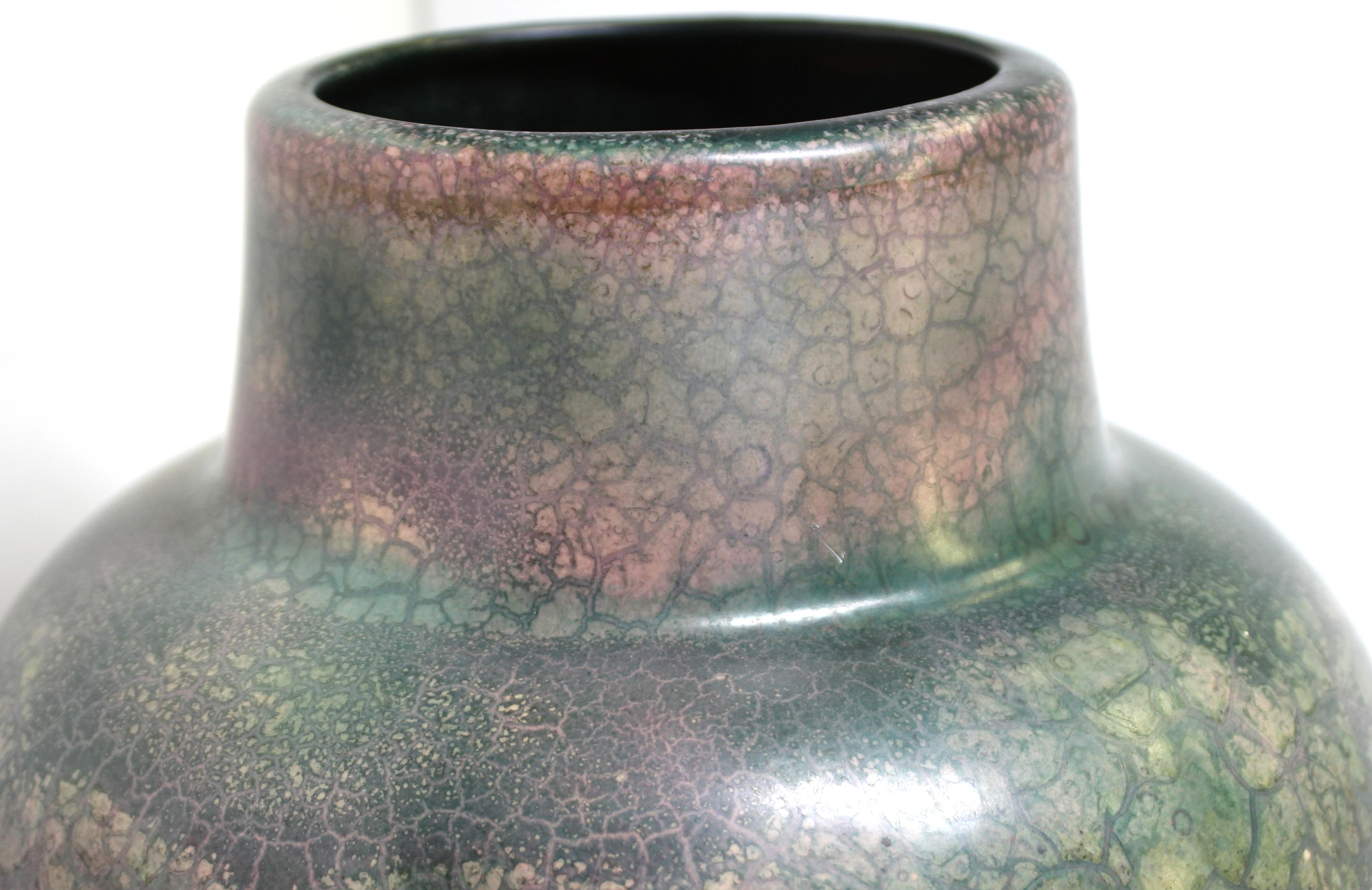 Roseville for Tiffany Chinese Form Pauleo Ceramic Vase For Sale 2