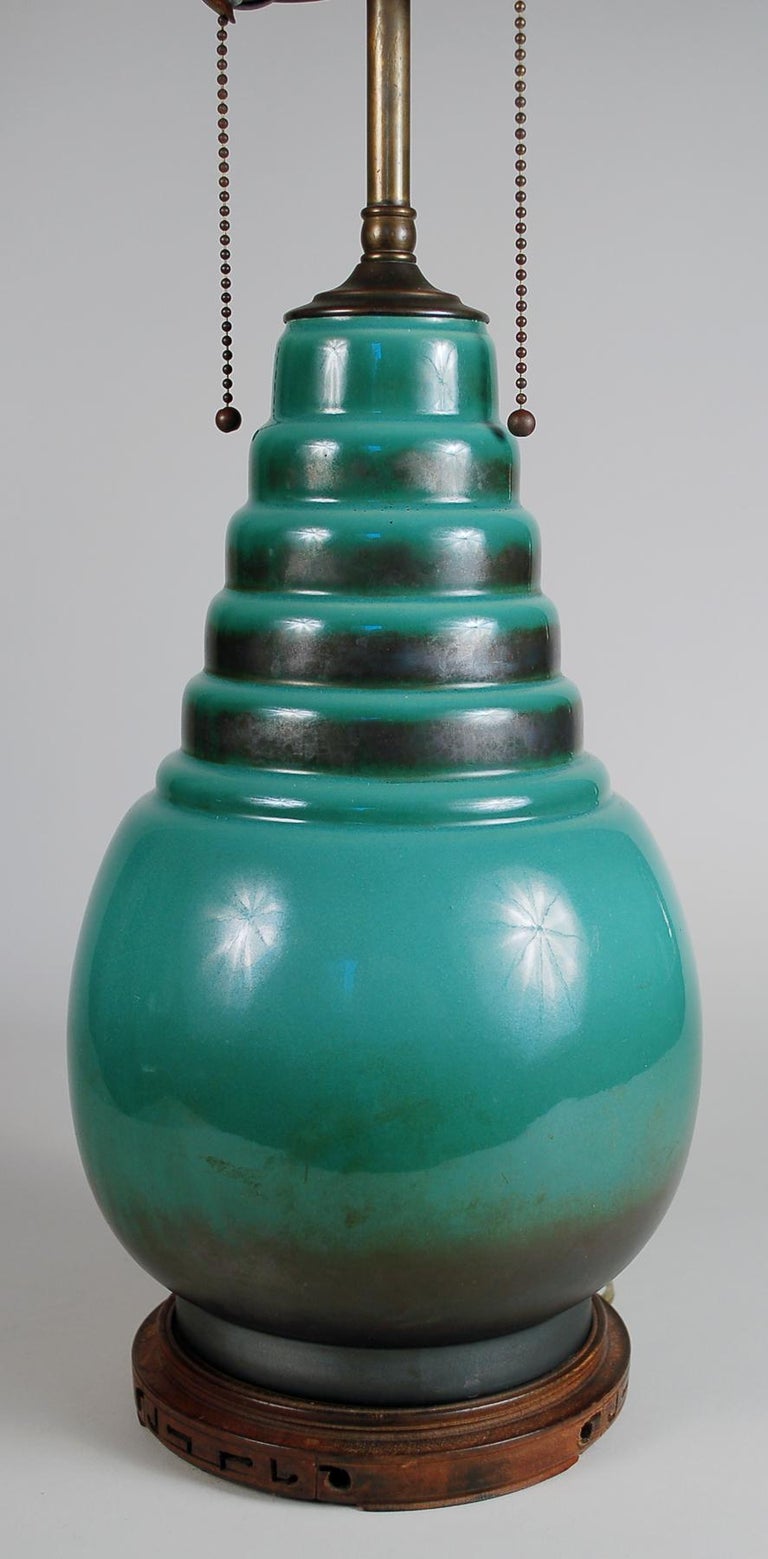 Roseville Futura Bomb Vase Table Lamp at 1stDibs