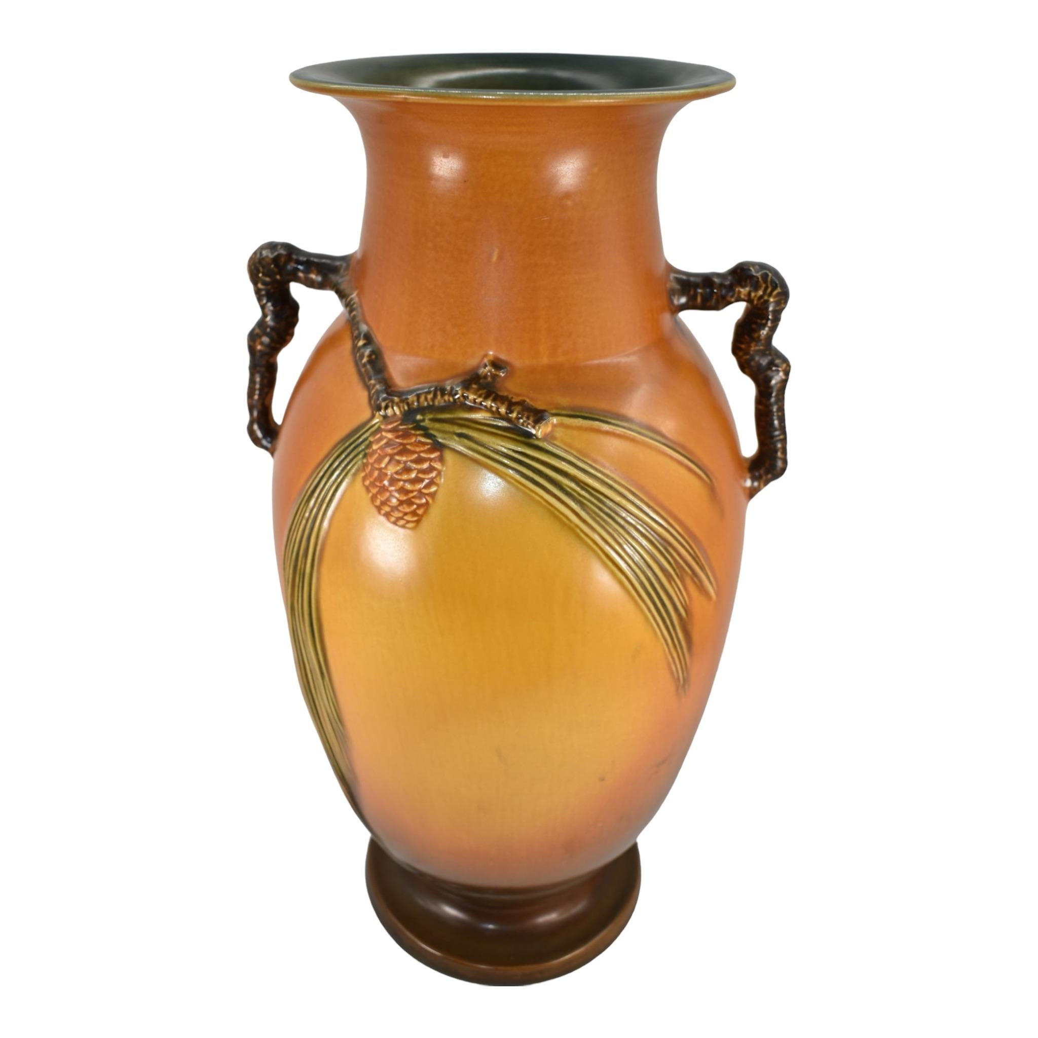 roseville vase brown