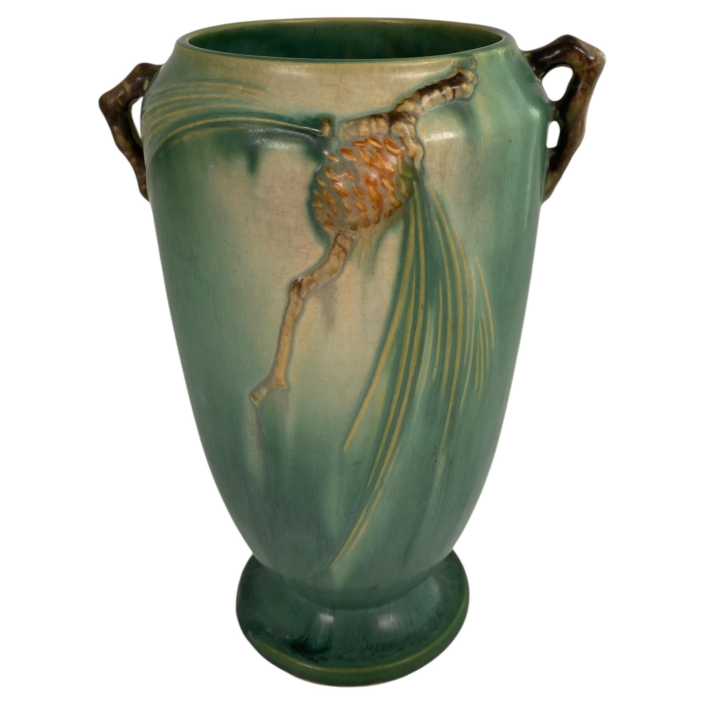 Roseville Pottery Foxglove Vase, Green Shape 52-12 Circa 1942 at