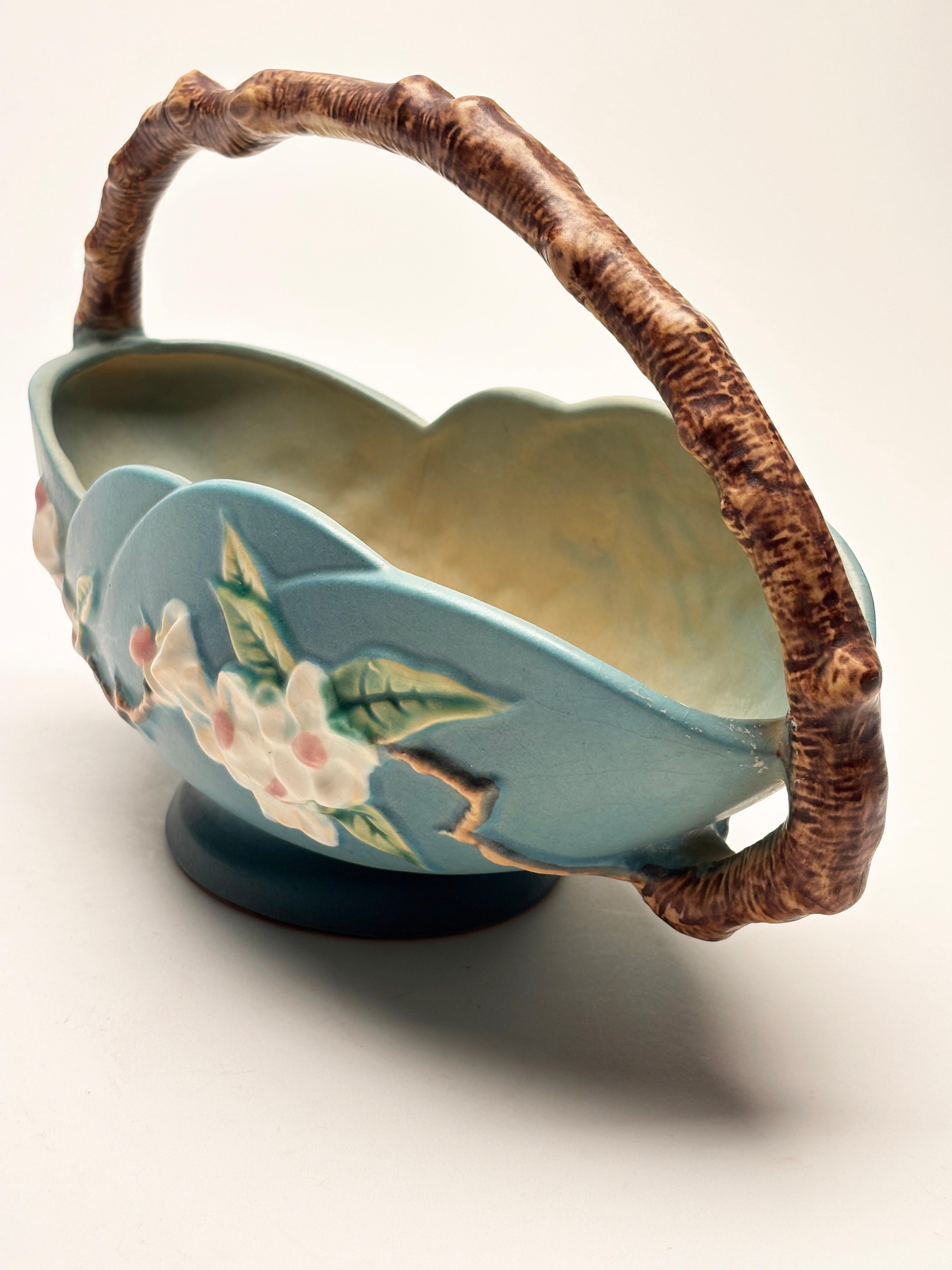 Roseville Pottery Apple Blossom Basket 310-10 en venta 3