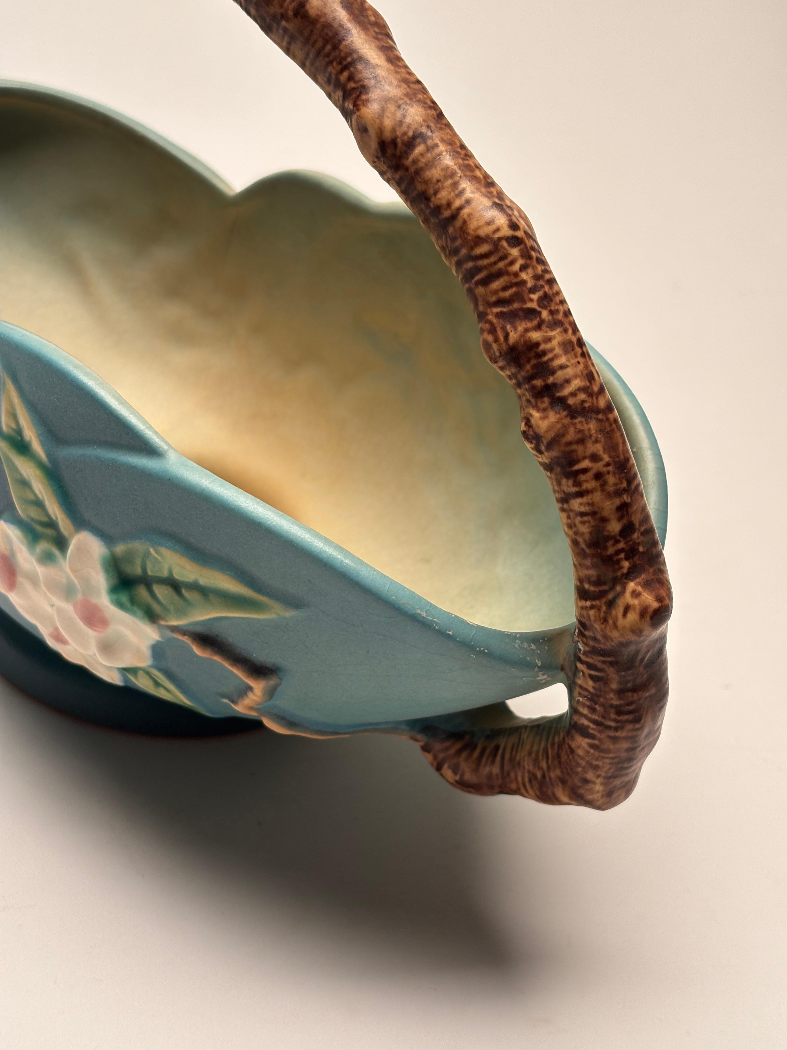 Roseville Pottery Apple Blossom Basket 310-10 en venta 4