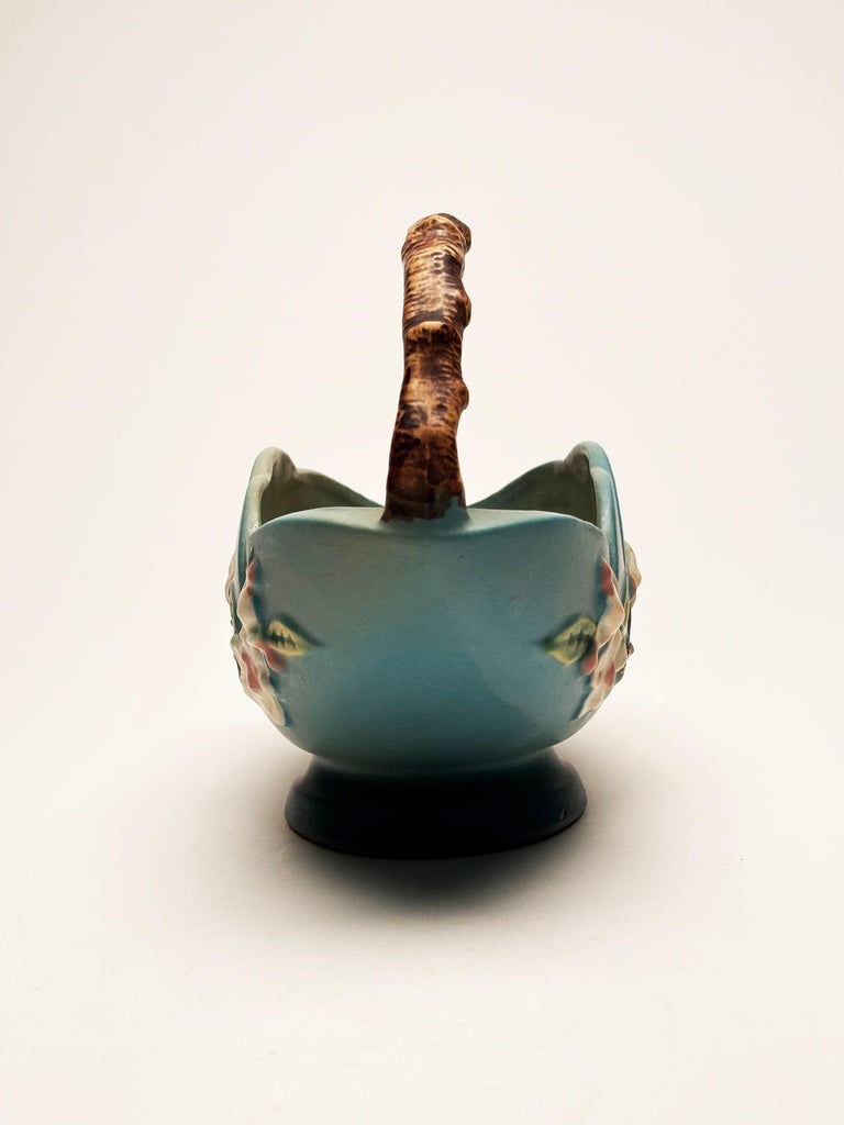 Roseville Pottery Apple Blossom Basket 310-10 at 1stDibs